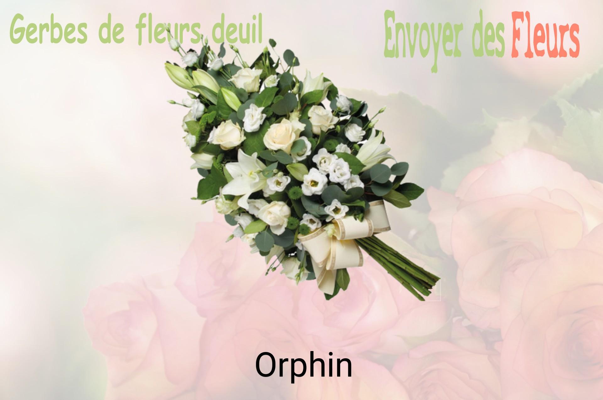 Gerbe de fleurs de deuil livrée à Orphin